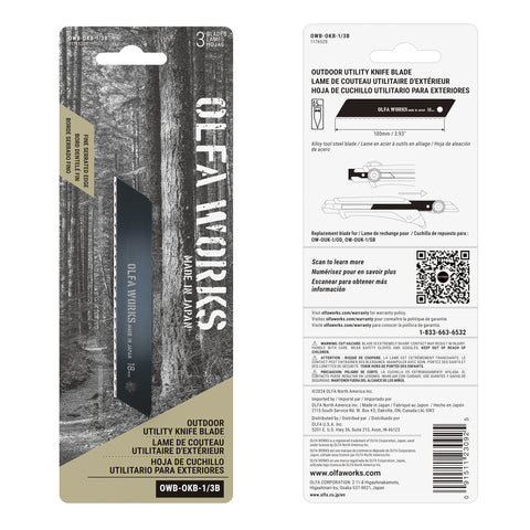 Outdoor Utility Knife Spare Blade, 3pk